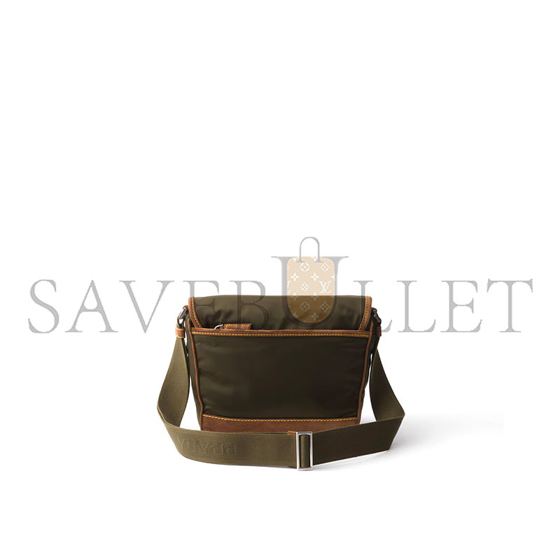 PRADA MEDIUM RE-NYLON AND SUEDE SHOULDER BAG 2VD066 (20*19*10cm) PRADA MEDIUM RE-NYLON AND SUEDE SHOULDER BAG 2VD066 (20*19*10cm)